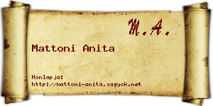 Mattoni Anita névjegykártya